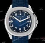 3K Factory Clone Patek Philippe Aquanaut 5168 Blue Dial Watch 42mm Rubber Strap